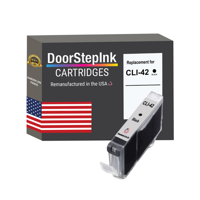 DoorStepInk Brand for Canon CLI-42 Black Remanufactured in the USA Ink Cartridges