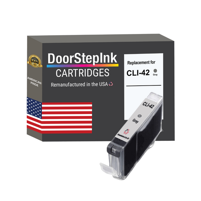 DoorStepInk Brand for Canon CLI-42 Gray Remanufactured in the USA Ink Cartridges