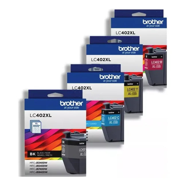 Genuine Brother LC402XL Standard Yield Multi-Color Ink Cartridge-4-Pack