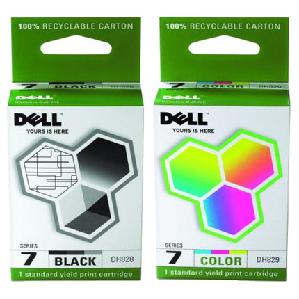 Genuine Dell Series 7 Black and Color Combo Pack Ink Cartridges