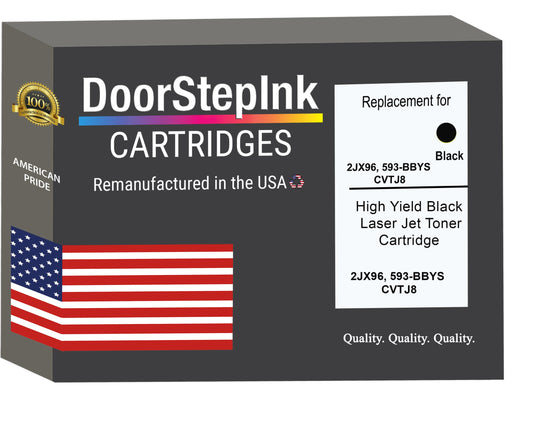 DoorStepInk Brand For Dell 2JX96, 593-BBYS, CVTJ8 High Yield Black Remanufactured in the USA Toner Cartridge,2JX96, 593-BBYS, CVTJ8