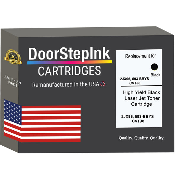DoorStepInk Brand For Dell 2JX96, 593-BBYS, CVTJ8 High Yield Black Remanufactured in the USA Toner Cartridge,2JX96, 593-BBYS, CVTJ8