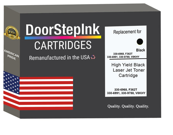 DoorStepInk Brand For Dell 330-6968, F362T, 330-6991, 330-9788, V8KHY High Yield Black Remanufactured in the USA Toner Cartridge,330-6968, F362T, 330-6991, 330-9788, V8KHY