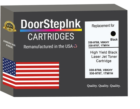DoorStepInk Brand For Dell 330-9788, V8KHY, 330-9787, 1TMYH High Yield Black Remanufactured in the USA Toner Cartridge,330-9788, V8KHY, 330-9787, 1TMYH