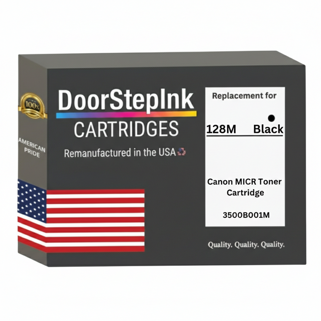 DoorStepInk Brand For Canon 128M High Yield Black Remanufactured in the USA Toner Cartridge, 3500B001AAM