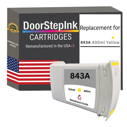 DoorStepInk Brand for HP 843A Yellow Remanufactured in the USA Ink Cartridge-C1Q60A