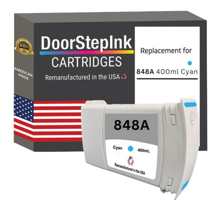 DoorStepInk Brand for HP 848A Cyan Remanufactured in the USA Ink Cartridge-F9J83A