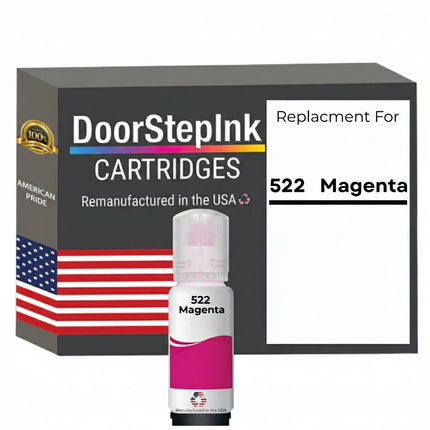 DoorStepInk Brand Replacement For Epson 522 (T522320-S) 70 ml Magenta Standard Yield Ink Bottle Made in the USA, T522320-S