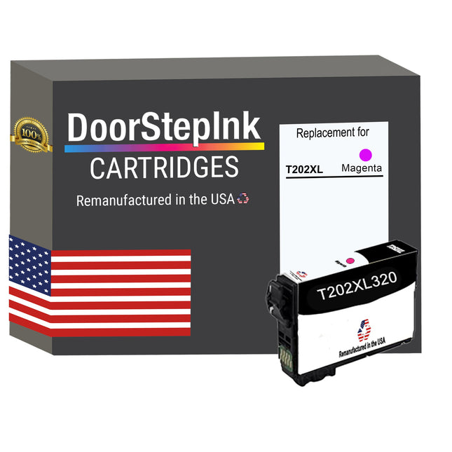 DoorStepInk Brand for Epson T202XL High Yield Magenta Remanufactured  in USA Ink Cartridge, T202XL320