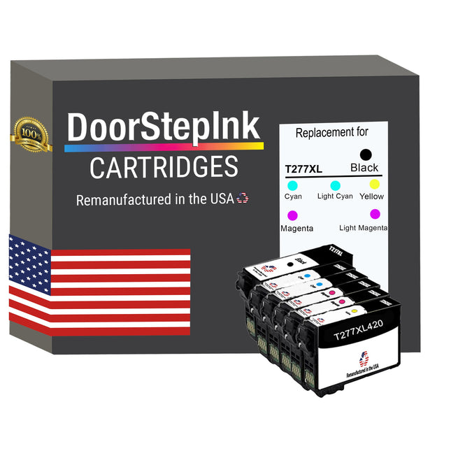 DoorStepInk Brand for Epson T277XL High Yield Remanufactured in USA Ink Cartridge,6-Pack