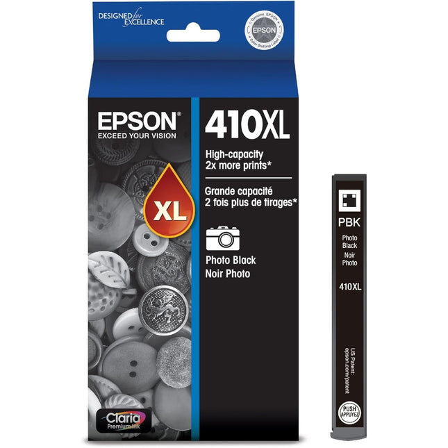 Epson 410XL Claria Premium High-Yield Photo Black Ink Cartridge, T410XL120-S