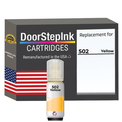 DoorStepInk Brand Replacement For Epson 502 (T502420-S) 70 ml Yellow Ink Bottle Made in the USA