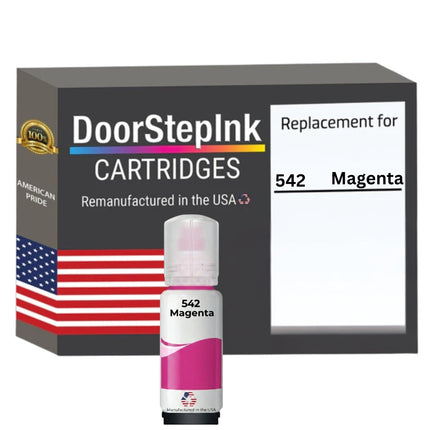 DoorStepInk Brand Replacement For Epson 542 (T542320-S) 70 ml Magenta Ultra High Yield Ink Bottle Made in the USA, T542320-S