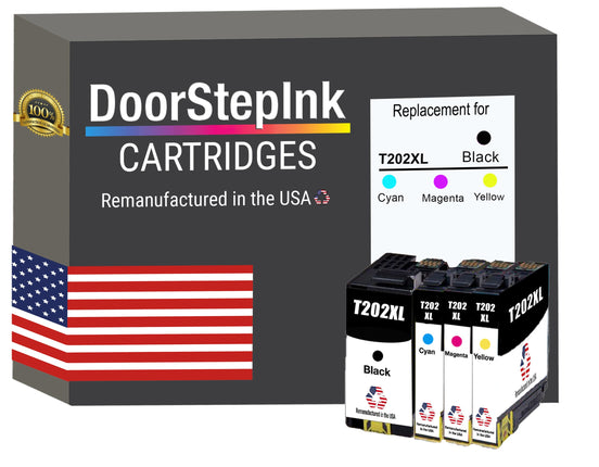 DoorStepInk Brand for Epson T202XL High Yield Remanufactured in USA Ink Cartridge,4-Pack