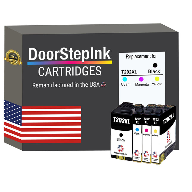 DoorStepInk Brand for Epson T202XL High Yield Remanufactured in USA Ink Cartridge,4-Pack