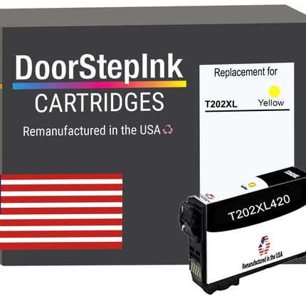 DoorStepInk Brand for Epson T202XL High Yield  Yellow Remanufactured in USA Ink Cartridge, T202XL420