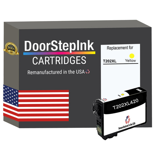 DoorStepInk Brand for Epson T202XL High Yield  Yellow Remanufactured in USA Ink Cartridge, T202XL420