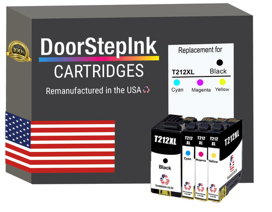 DoorStepInk Brand for Epson T212XL High Yield Remanufactured in USA Ink Cartridge,4-Pack
