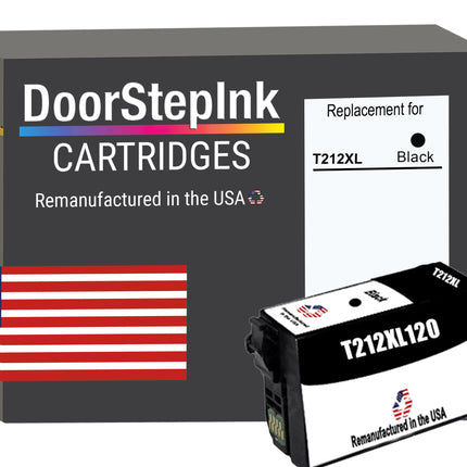 DoorStepInk Brand for Epson T212XL High Yield Black Remanufactured in USA Ink Cartridge,T212XL120
