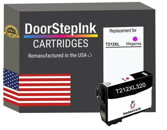 DoorStepInk Brand for Epson T212XL High Yield  Magenta Remanufactured  in USA Ink Cartridge,T212XL320