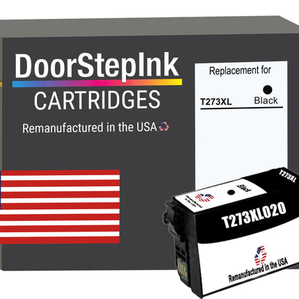 DoorStepInk Brand for Epson T273XL High Yield Black Remanufactured in USA Ink Cartridge,T273XL020