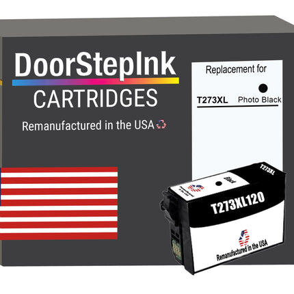 DoorStepInk Brand for Epson T273XL High Yield Photo Black Remanufactured in USA Ink Cartridge,T273XL120