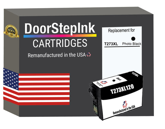 DoorStepInk Brand for Epson T273XL High Yield Photo Black Remanufactured in USA Ink Cartridge,T273XL120