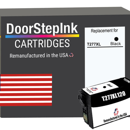 DoorStepInk Brand for Epson T277XL High Yield Black Remanufactured in USA Ink Cartridge,T277XL120