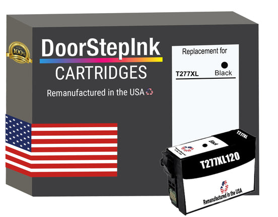 DoorStepInk Brand for Epson T277XL High Yield Black Remanufactured in USA Ink Cartridge,T277XL120