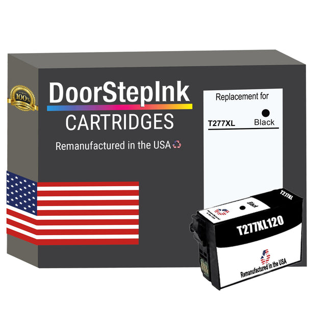 DoorStepInk Brand for Epson T277XL High Yield Black Remanufactured in USA Ink Cartridge,T277XL120