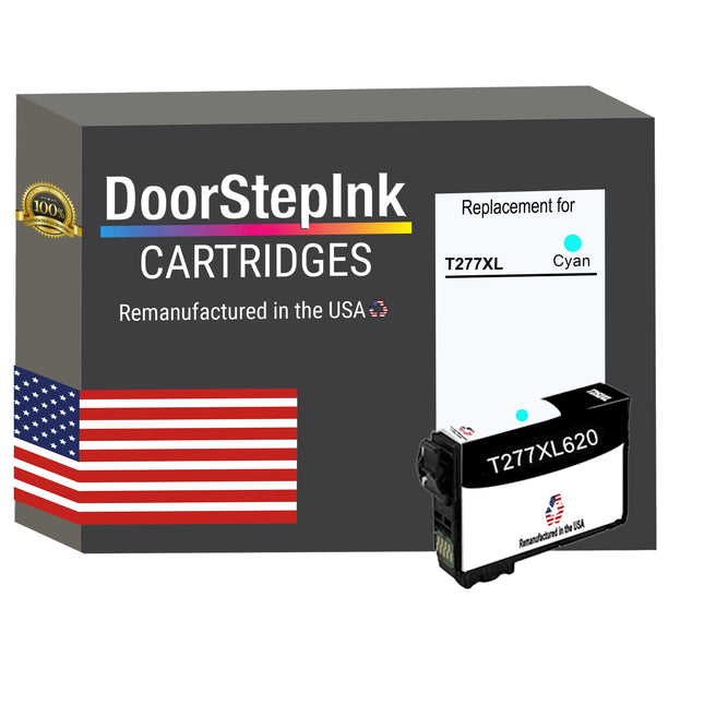 DoorStepInk Brand for Epson T277XL High Yield Cyan Remanufactured in USA Ink Cartridge,T277XL220