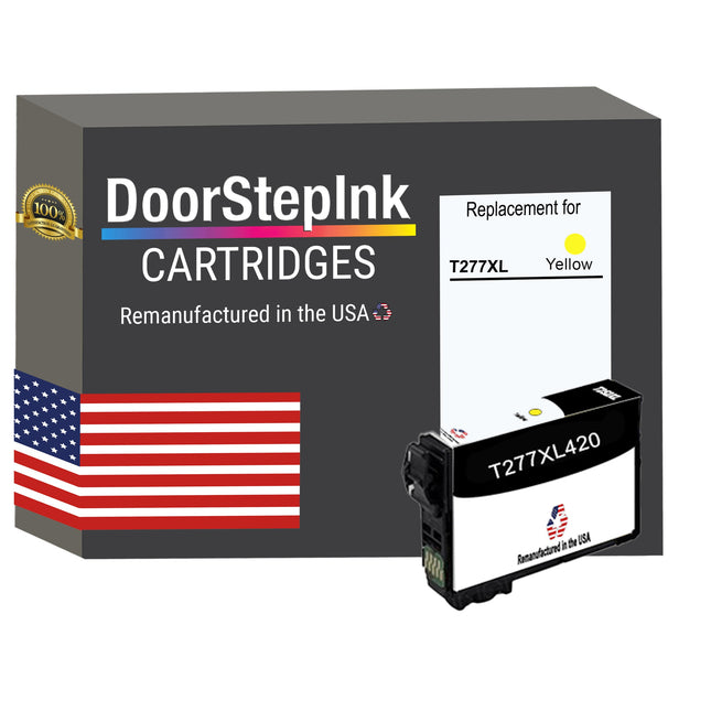DoorStepInk Brand for Epson T277XL High Yield Yellow Remanufactured in USA Ink Cartridge,T277XL420