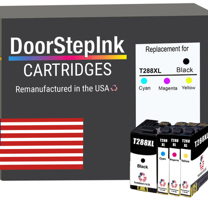 DoorStepInk Brand for Epson T288XL High Yield Remanufactured in USA Ink Cartridge,4-Pack