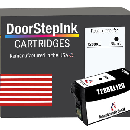 DoorStepInk Brand for Epson T288XL High Yield Black Remanufactured in USA Ink Cartridge,T288XL120