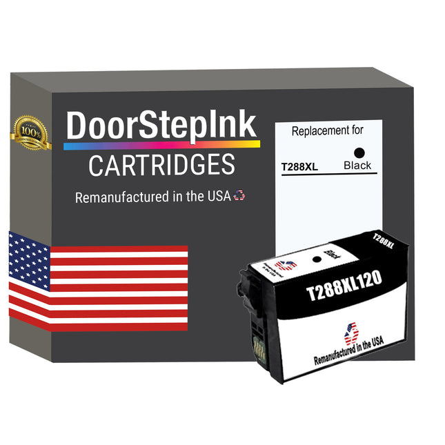 DoorStepInk Brand for Epson T288XL High Yield Black Remanufactured in USA Ink Cartridge,T288XL120
