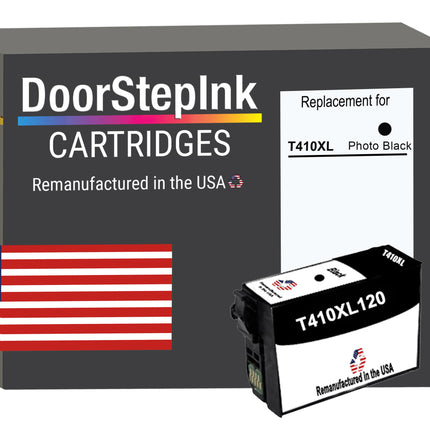 DoorStepInk Brand for Epson T410XL High Yield Photo Black Remanufactured in USA Ink Cartridge,T410XL120