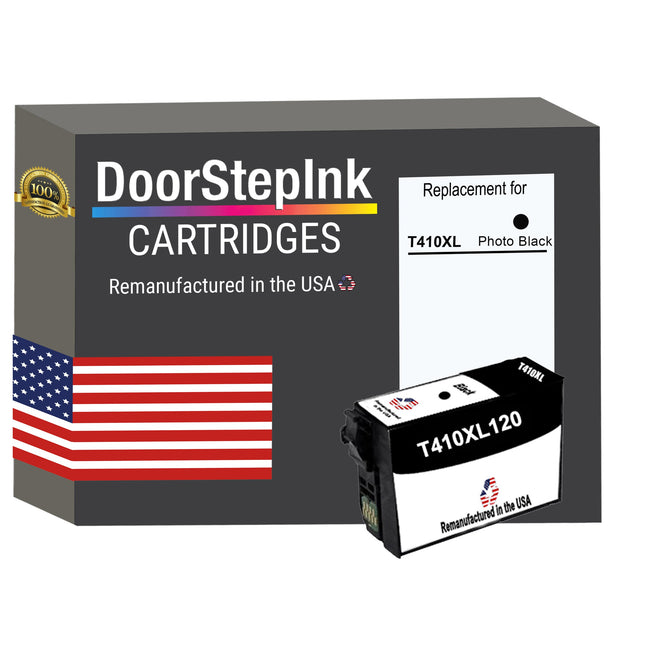 DoorStepInk Brand for Epson T410XL High Yield Photo Black Remanufactured in USA Ink Cartridge,T410XL120