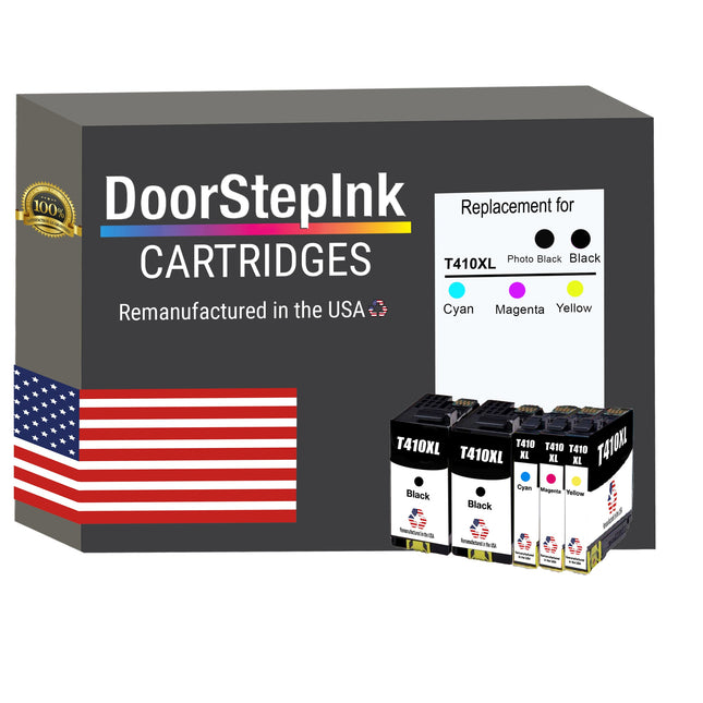 DoorStepInk Brand for Epson T410XL High Yield Remanufactured in USA Ink Cartridge,5-Pack
