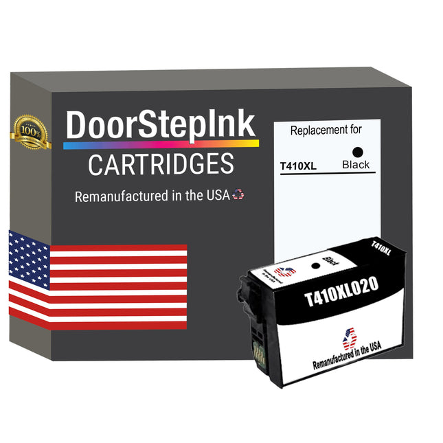 DoorStepInk Brand for Epson T410XL High Yield Black Remanufactured in USA Ink Cartridge,T410XL020