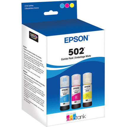 Original Epson T502 Standard Yield Multi-Color (3-Pack) Ink Cartridge, T502520-S