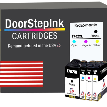 DoorStepInk Brand for Epson T702XL High Yield Remanufactured in USA Ink Cartridge,4-Pack