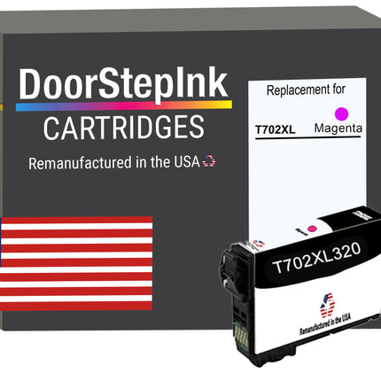 DoorStepInk Remanufactured in the USA Ink Cartridge for Epson T702XL Magenta