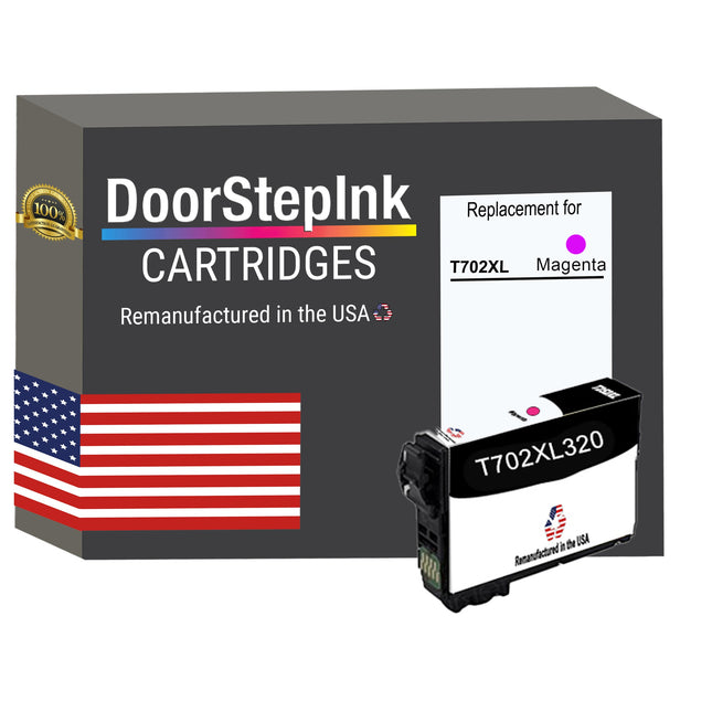 DoorStepInk Remanufactured in the USA Ink Cartridge for Epson T702XL Magenta