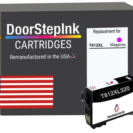 DoorStepInk Brand for Epson T812XL High Yield Magenta Remanufactured in USA Ink Cartridge, T812XL320-S