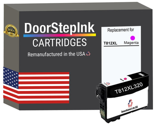 DoorStepInk Brand for Epson T812XL High Yield Magenta Remanufactured in USA Ink Cartridge, T812XL320-S