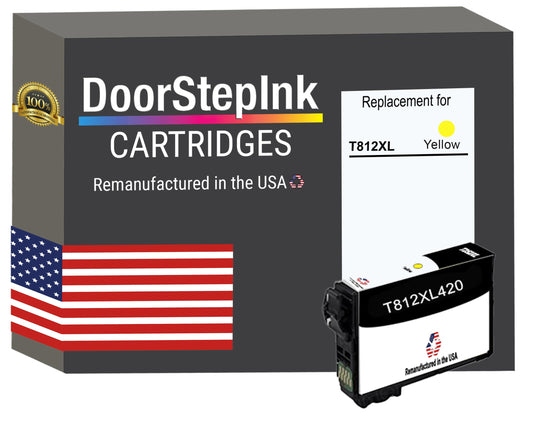 DoorStepInk Brand for Epson T812XL High Yield  Yellow Remanufactured in USA Ink Cartridge,T812XL420