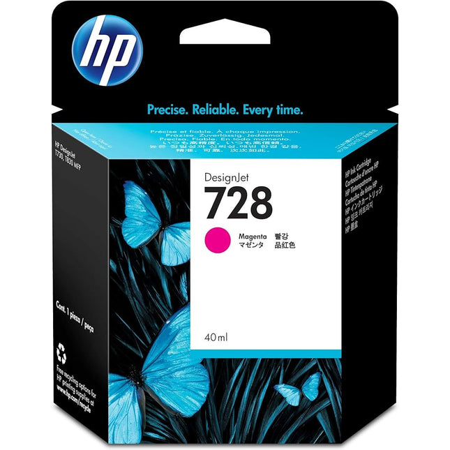 Original HP 728 High Yield Magenta Ink Cartridge, F9J62A