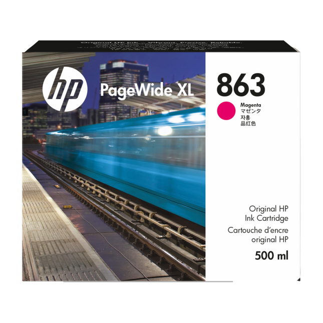 HP 863 500-ml Magenta Pagewide XL Ink Cartridge, F9K38A