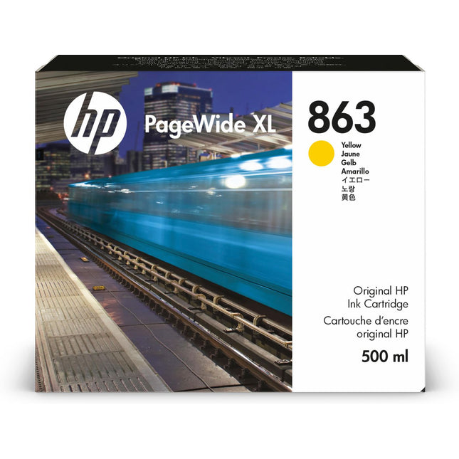 HP 863 500-ml Yellow Pagewide XL Ink Cartridge, F9K39A