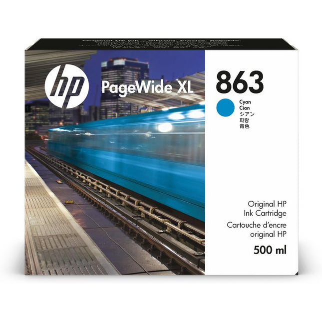 HP 863 500-ml Cyan Pagewide XL Ink Cartridge, F9K40A